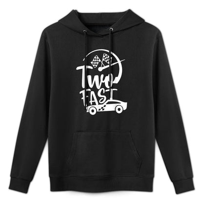Two Fast Birthday Boy 2 Two Race Car 2nd Birthday Racing Car Medium-Weight Fabric Hoodie