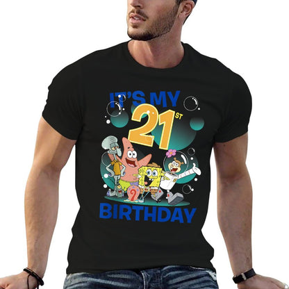 SpongeBob SquarePants It's My 21st Birthday Group Shot  Easy-care T-Shirt
