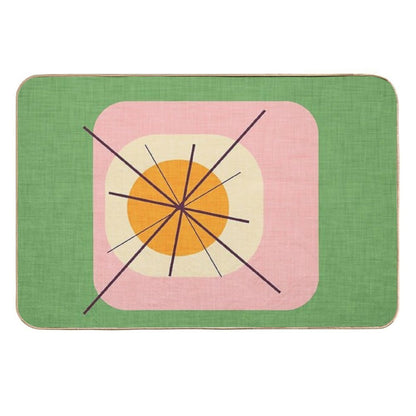 Flower Eggs Green-Pink #midcenturymodern  Versatile Bath Mat