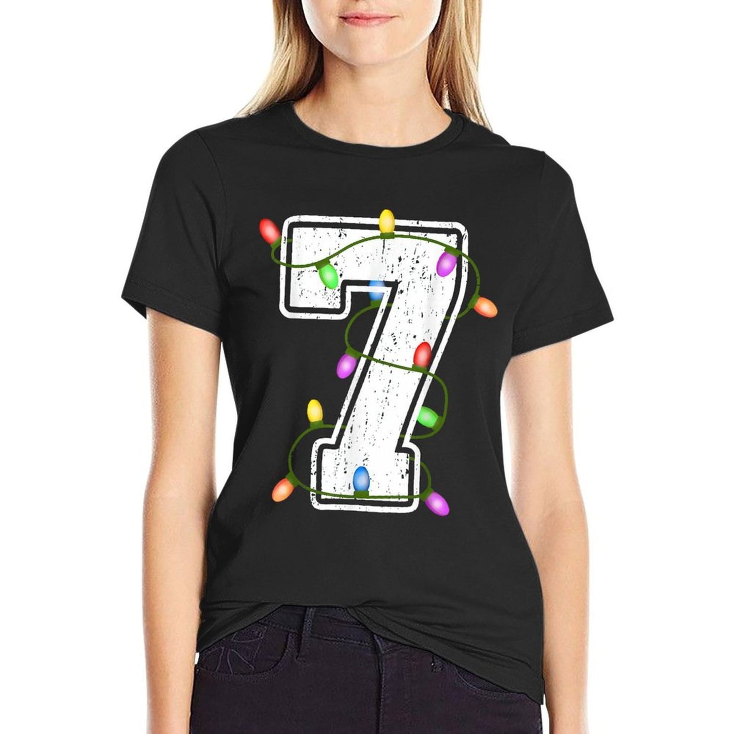 Number 7 7th Birthday Boy Christmas Happy Birthday Kids  Lightweight T-Shirt