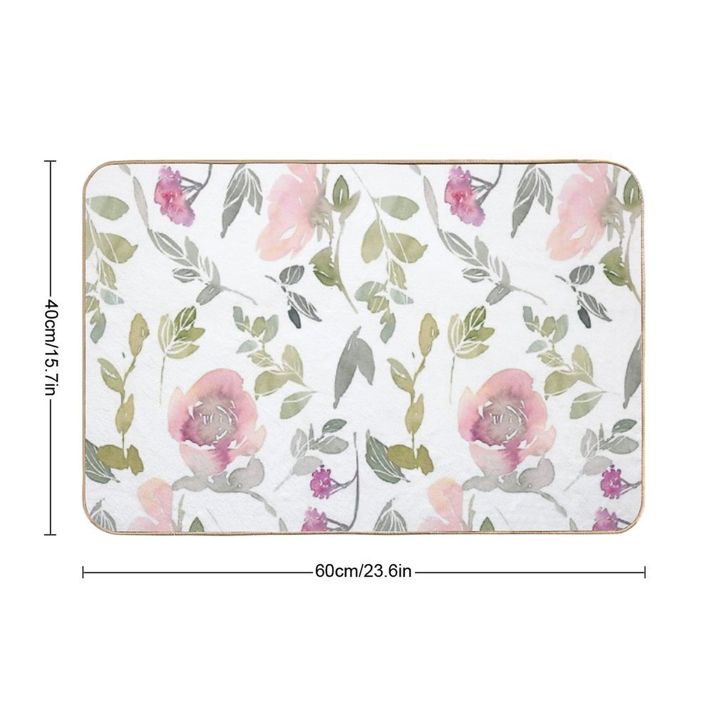 Watercolor Flower Pattern  Versatile Bath Mat