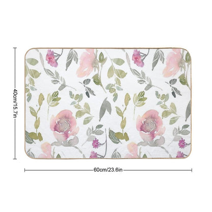Watercolor Flower Pattern  Versatile Bath Mat
