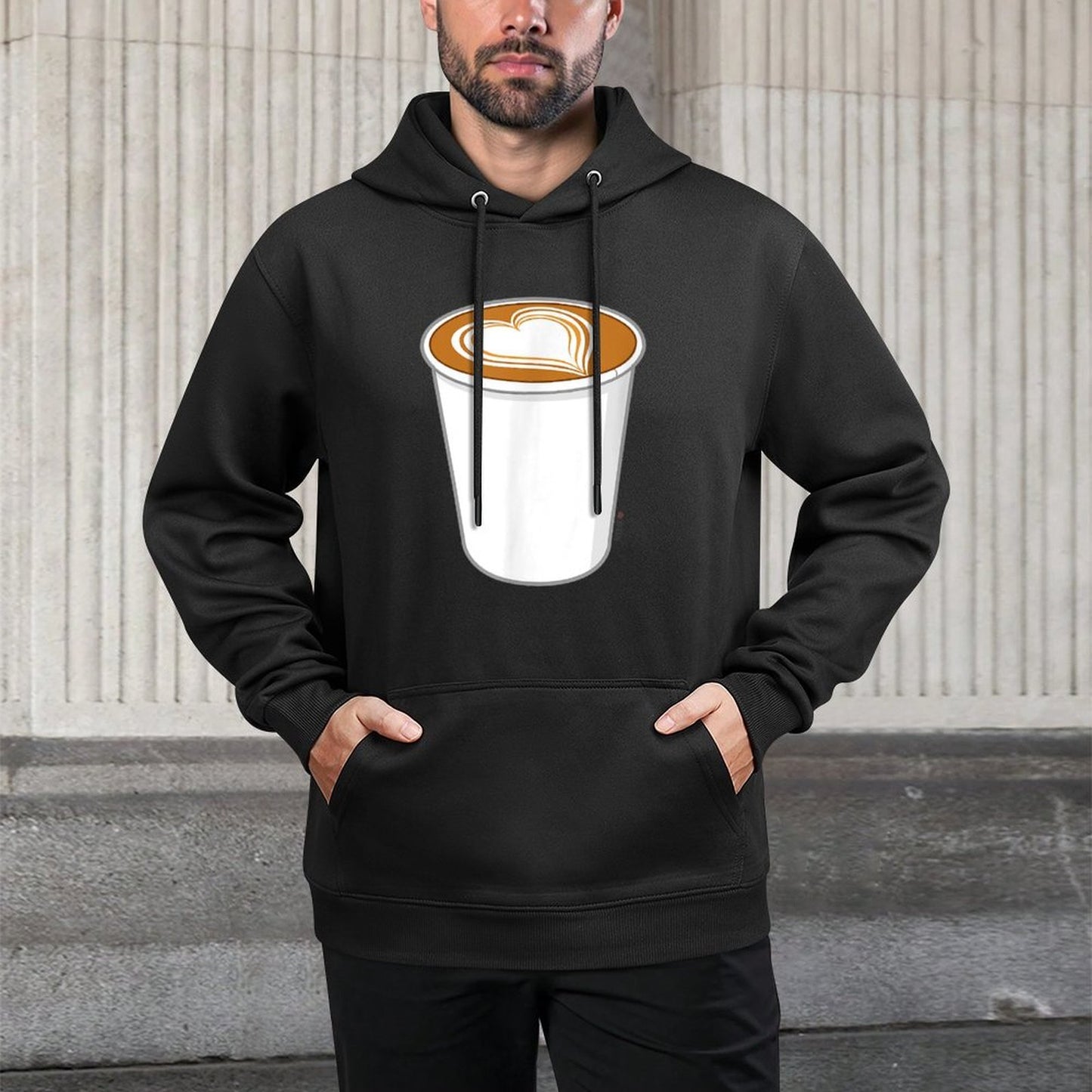 Coffee Love Heart Coffee Cup Art for Caffeine Lovers Shape Retention Hoodie