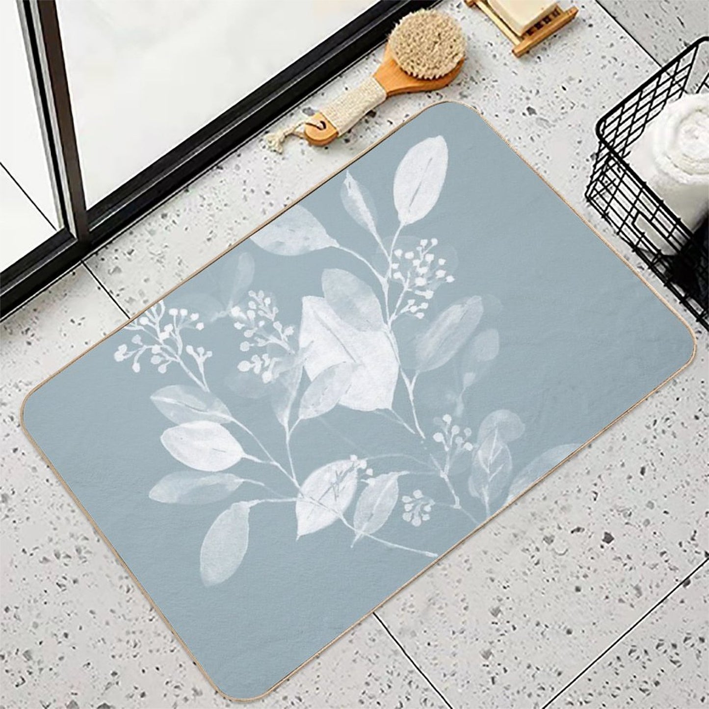 Light Blue Eucalyptus  Versatile Bath Mat