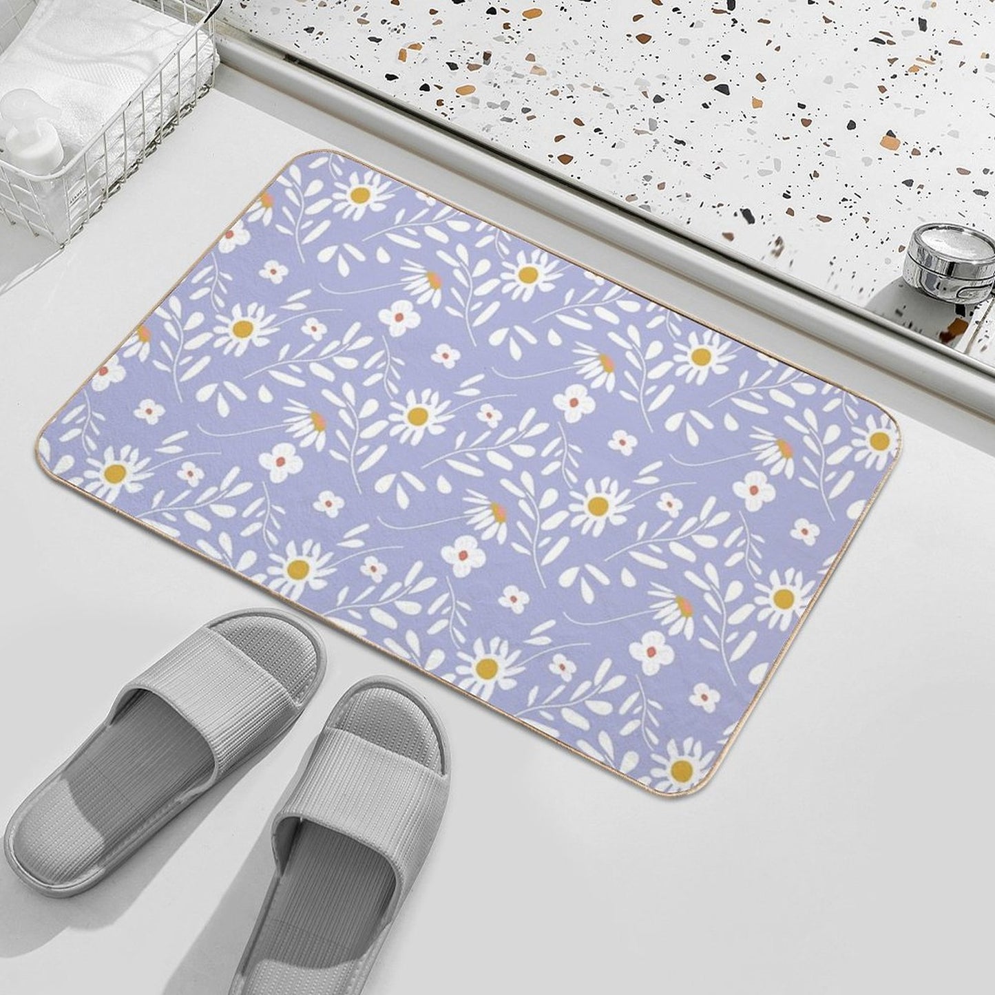 Moroccan Floral  Fade-Resistant Bath Mat