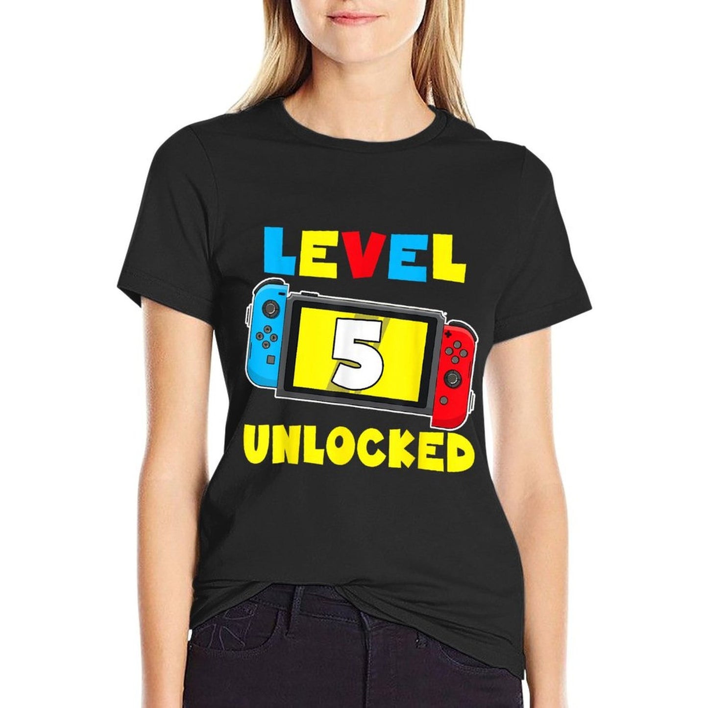Level 5 Unlocked 5th Birthday Video Game 5 Year Old Comfortable T-Shirt