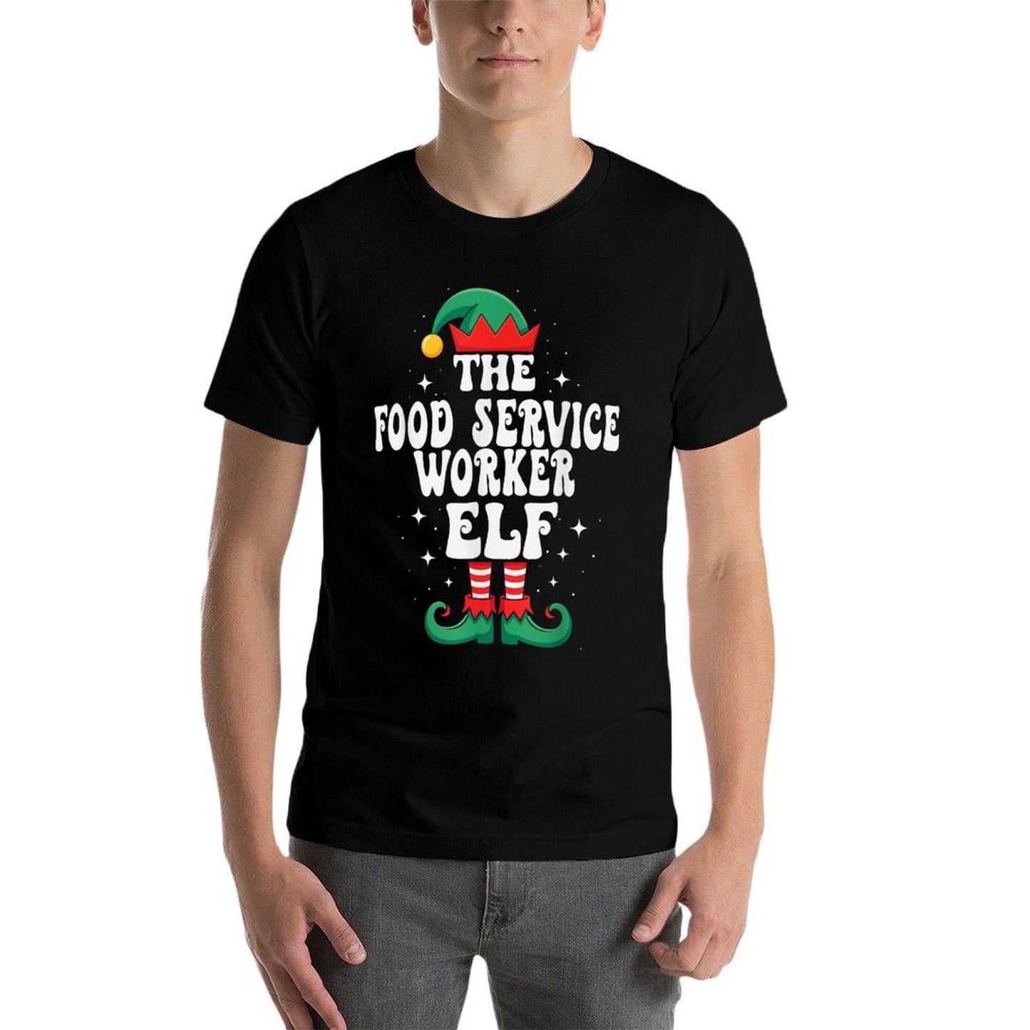 The Food Service Worker Elf Funny Christmas  Moisture-wicking T-Shirt