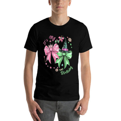 It's My Birthday Witch Pink And Green Birthday Girl  Stretchy T-Shirt