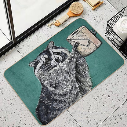 Vintage Racoon Your Butt Napkins My Lady  Pet-Safe Bath Mat
