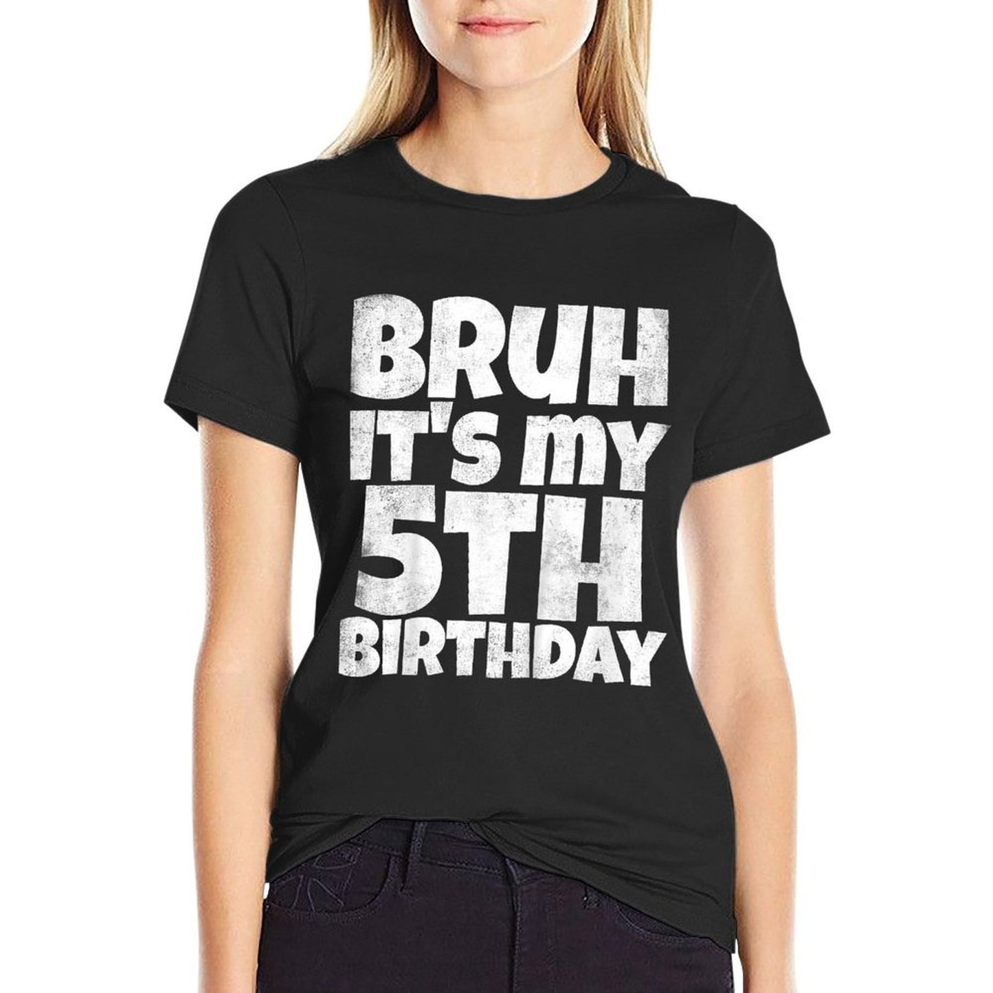 Kids Bruh It's My 5th Birthday Boy Gifts 5 Year Old Five BDay  Slim-fit Cut T-Shirt