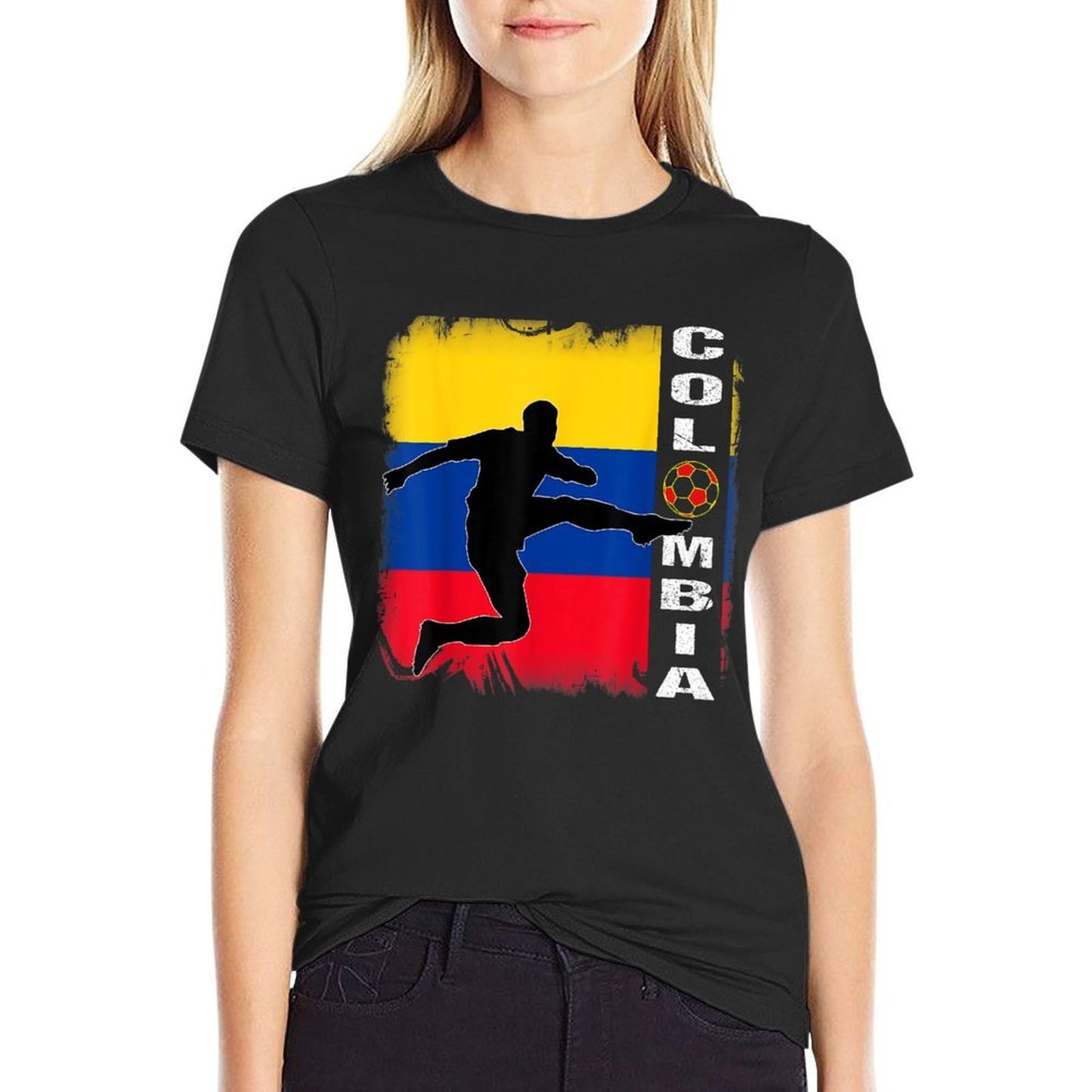 Colombia Retro Proud Colombian Patriotic  Heathered Texture T-Shirt