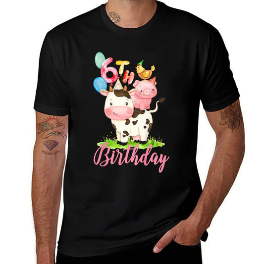 Kids 6 Years Old Girl Farm Animals It&#39;s My 6th Birthday  Moisture-wicking T-Shirt