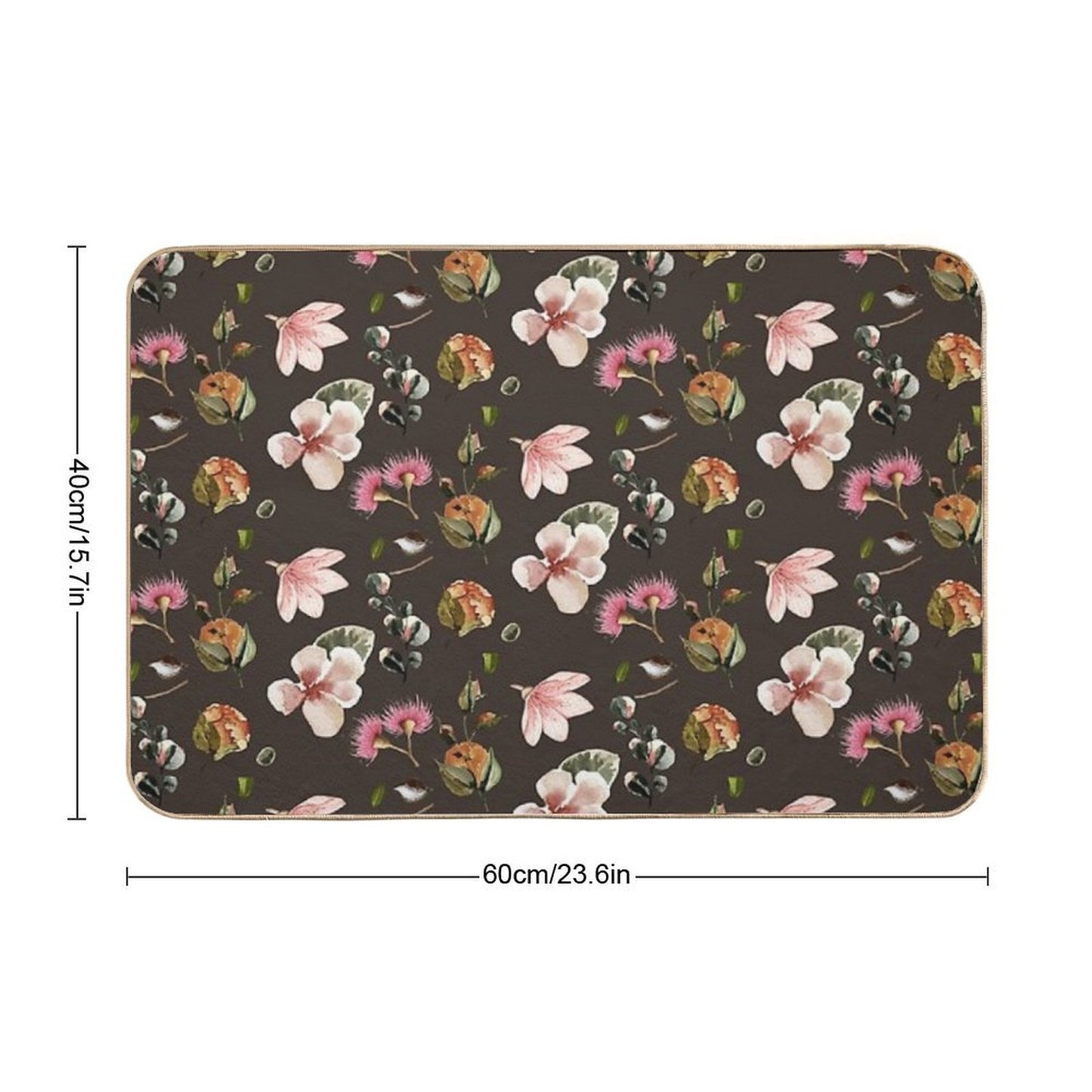 Vintage Floral Geometric Pattern  Anti-Trip Bath Mat