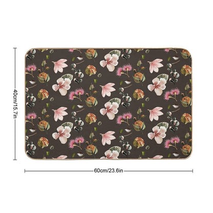 Vintage Floral Geometric Pattern  Anti-Trip Bath Mat