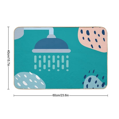 Blue Water Shower  Easy Maintenance Bath Mat