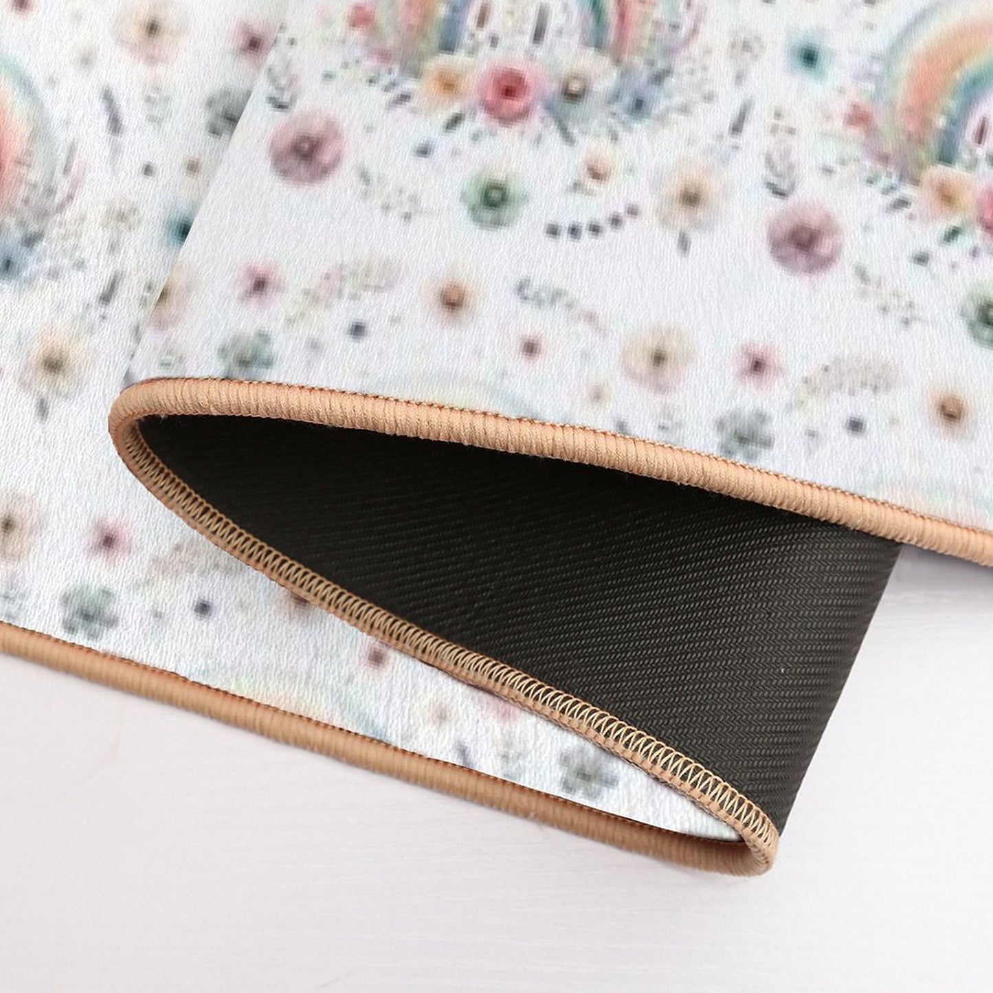 Cute Little Duck Rainbow Flowers  Odorless Bath Mat