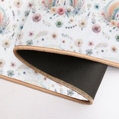 Cute Little Duck Rainbow Flowers  Odorless Bath Mat