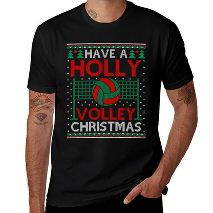 Holly Volleyball Ugly Christmas Sweater Sweatshirt  Stretchy T-Shirt