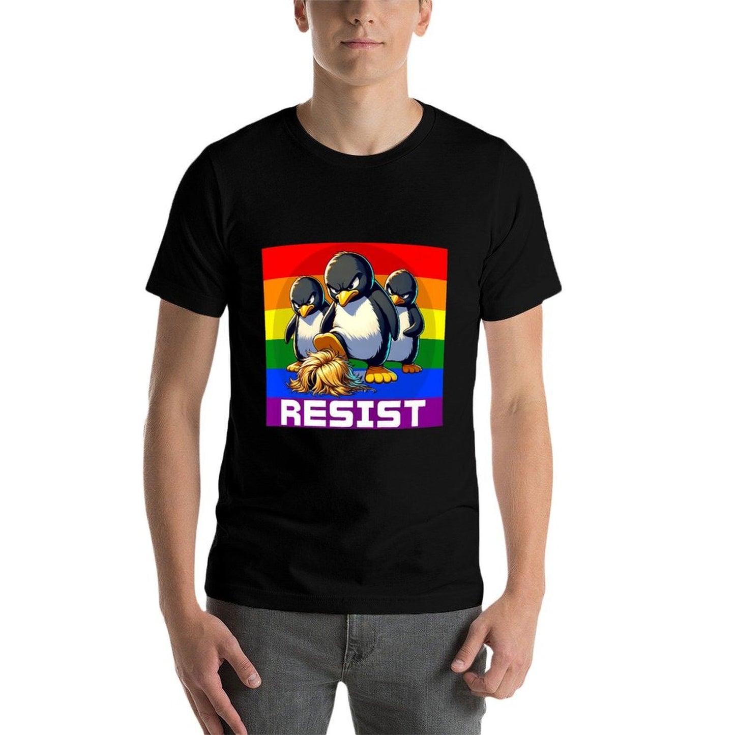 Funny Resist Tariffs Protest Groovy Men Women 4th Of July Premium  High-quality Stitching T-Shirt