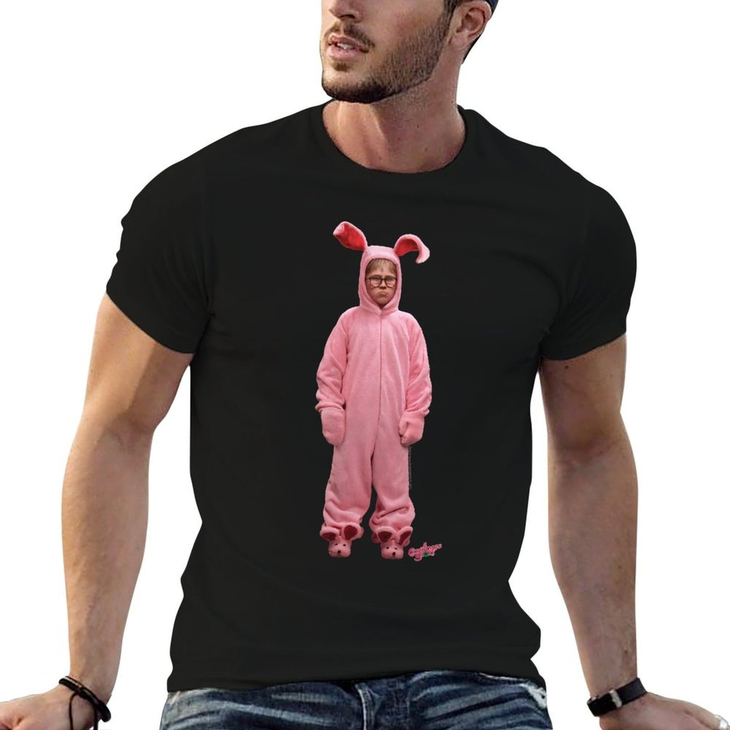 A Christmas Story Ralphie Pink Bunny Pink Nightmare  Tagless Design T-Shirt