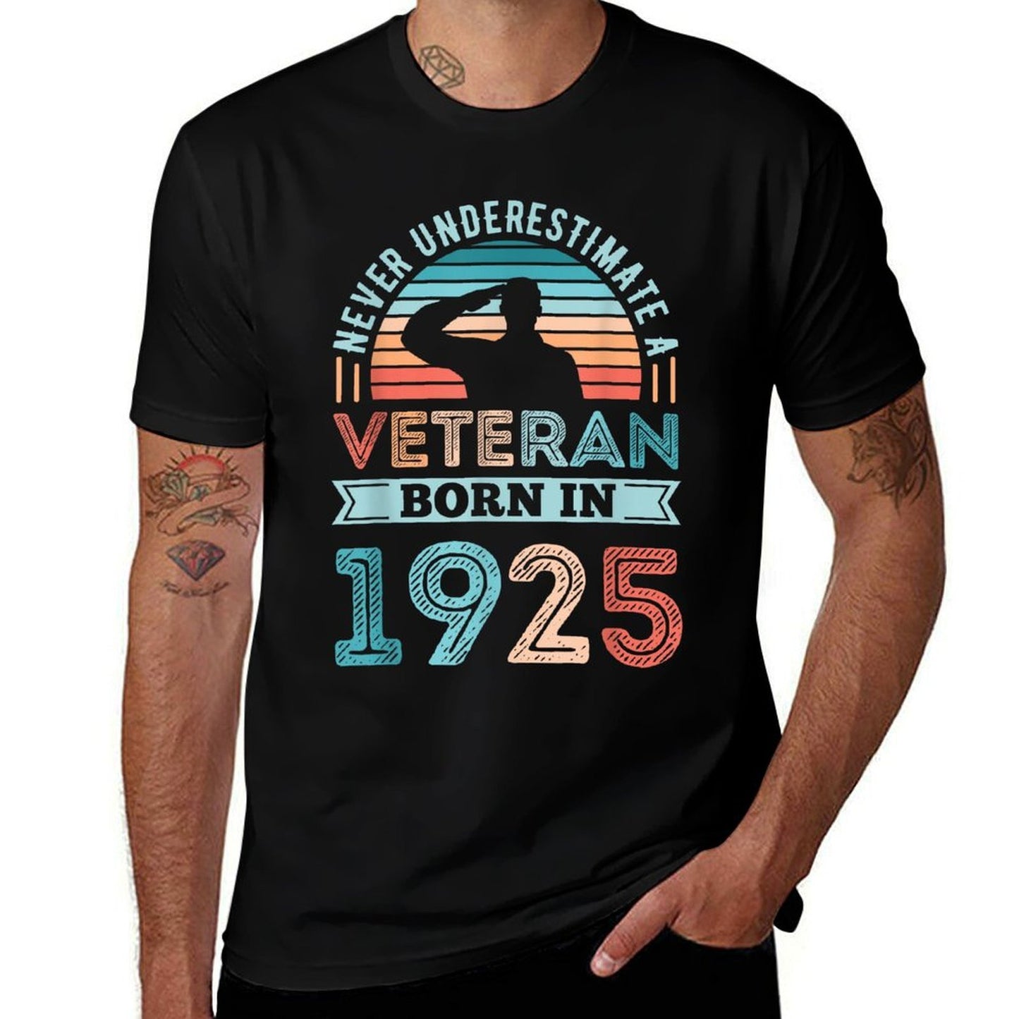 Veteran Born in 1925 100th Birthday Military Gifts  Breathable T-Shirt