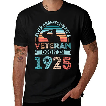 Veteran Born in 1925 100th Birthday Military Gifts  Breathable T-Shirt