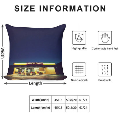 Rainbow Donuts. Soft Durable Construction Throw Pillow