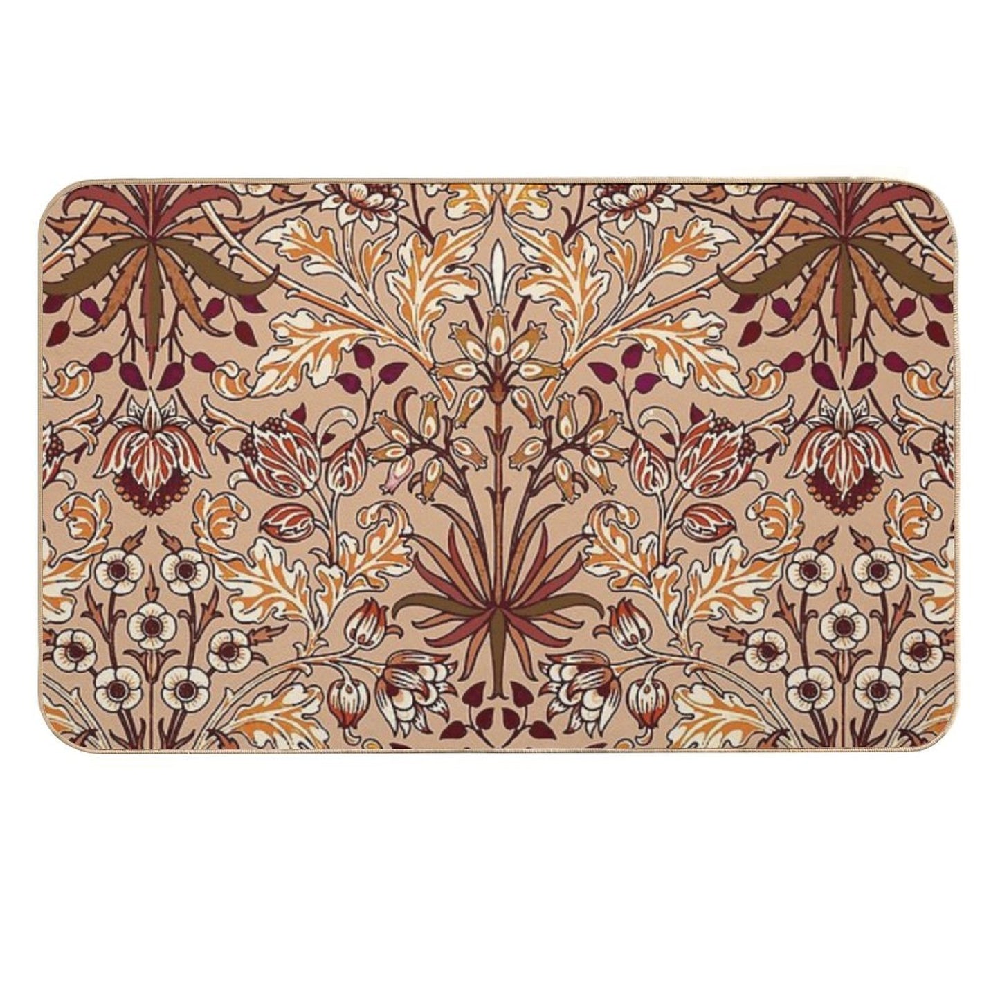 William Morris Hyacinth, Brown And Beige  Stain-Proof Bath Mat