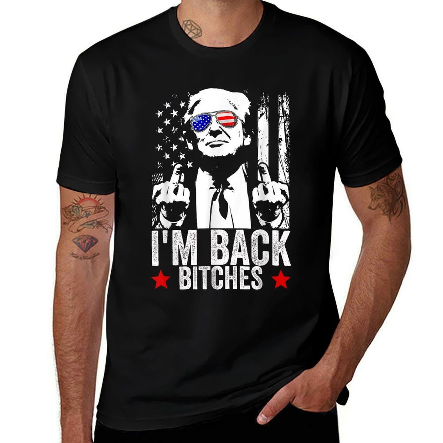 Trump Take America Back I'm Back Bitches  High-quality Stitching T-Shirt