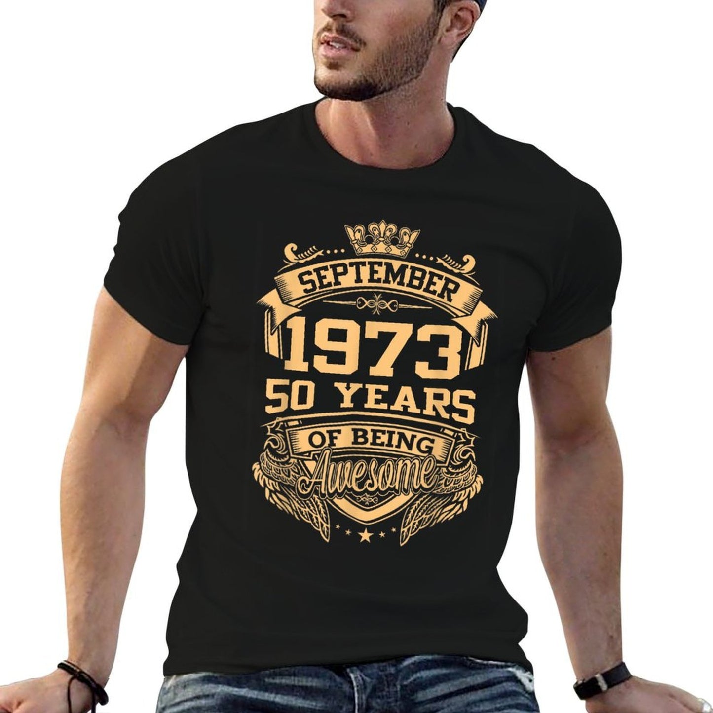 September 1973 50 Years Of Being Awesome 50th Birthday  Affordable Price T-Shirt