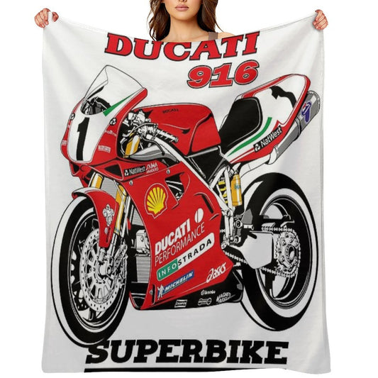 DUCATI 916 Superbike Travel-friendly Throw Blanket