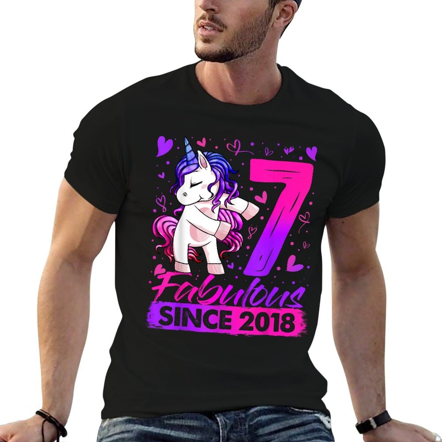 7 Year Old Unicorn Gifts For Girls 7th Birthday Girl Party  Affordable Price T-Shirt