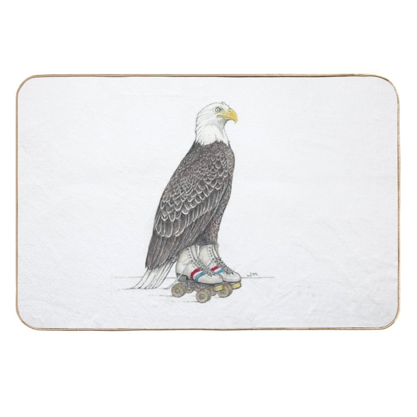 Eagle on Roller Skates  Pet-Safe Bath Mat