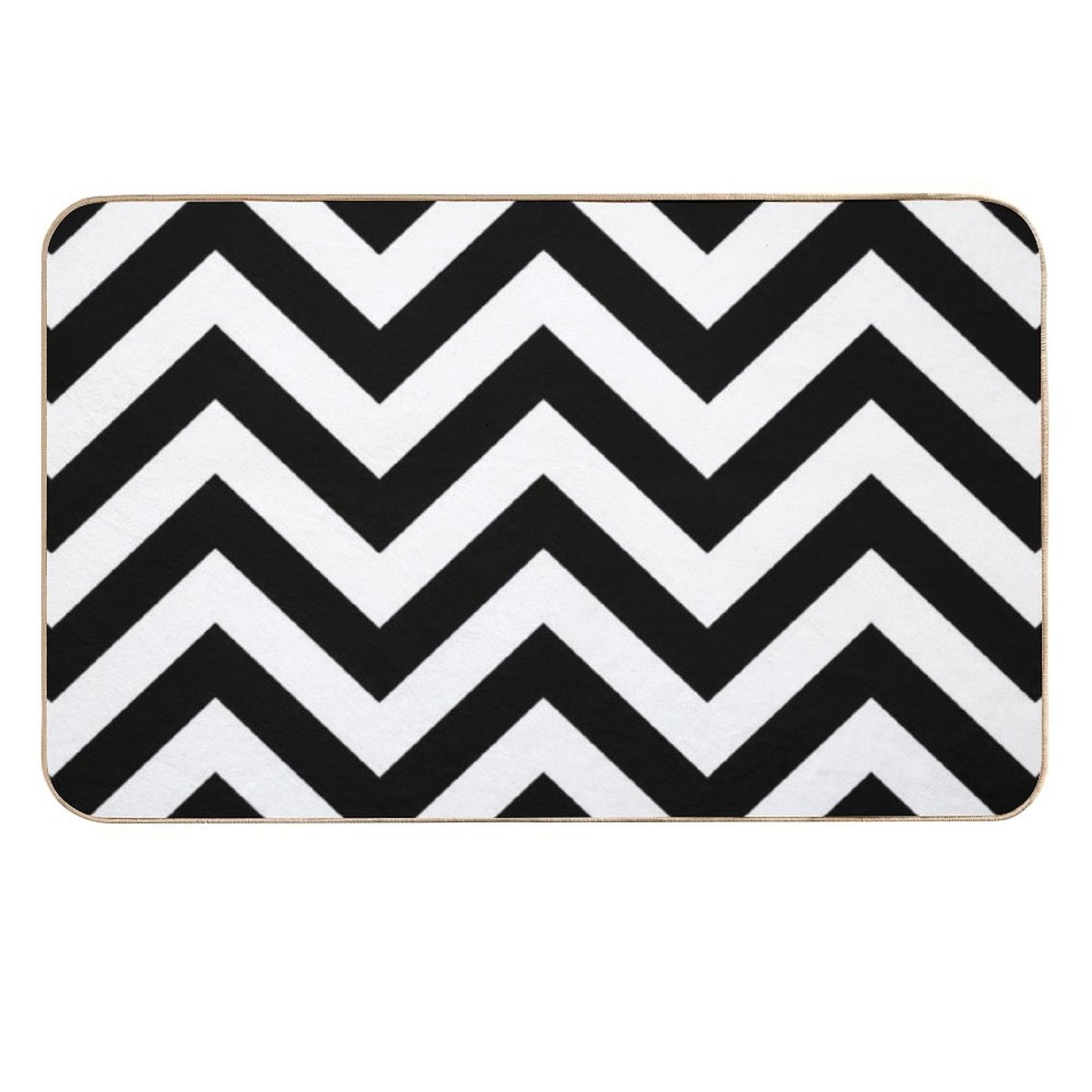 Zigzags Pattern Black & White  Multi-Purpose Bath Mat
