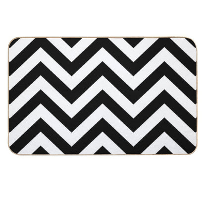 Zigzags Pattern Black & White  Multi-Purpose Bath Mat