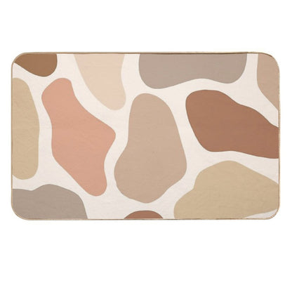 Neutral Abstract Shapes WormTtoned Pattern  Toxin-Free Bath Mat