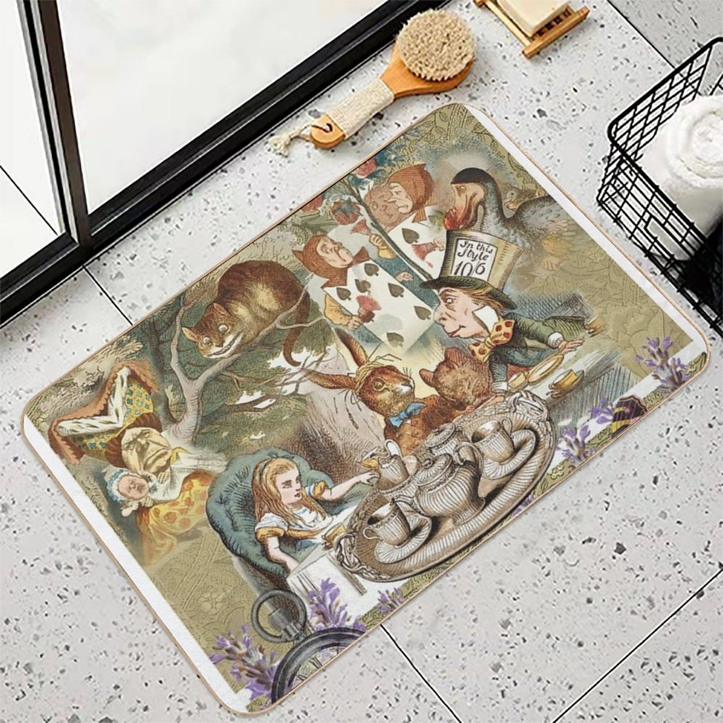 Alice in Wonderland Tea Party  Non-Slip Bath Mat