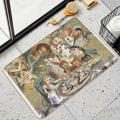 Alice in Wonderland Tea Party  Non-Slip Bath Mat