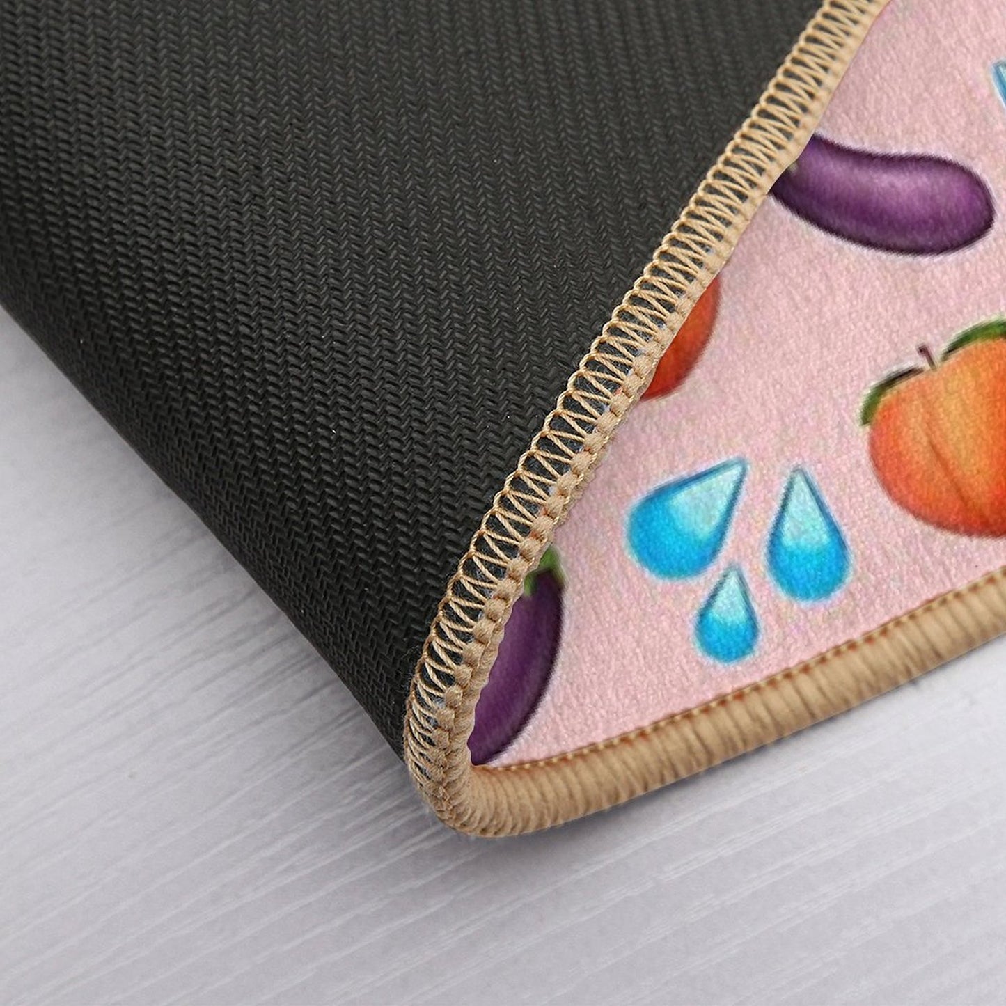 Peach And Eggplant Emoji  Eco-Friendly Bath Mat