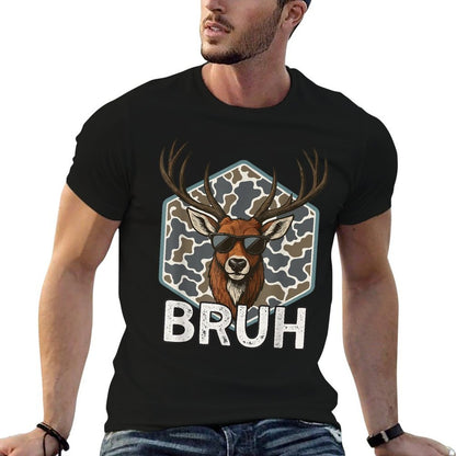 Bruh Deer Hunter Funny Deer Hunting Camo Menns Boys Kids  Eco-friendly Material T-Shirt