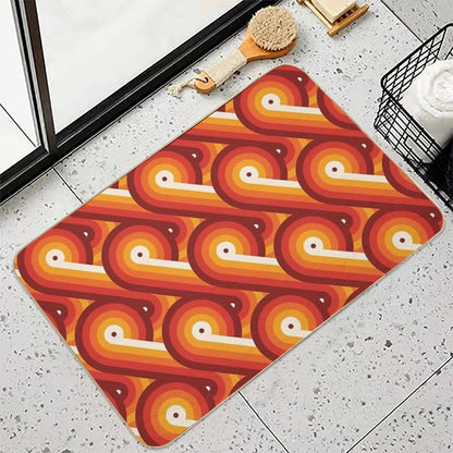 Disco Circles Geometric Pattern – “The Rogue” Palette  Long-Lasting Bath Mat