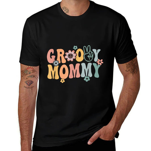 Groovy Mommy Retro Mom Matching Family 1st Birthday Party  Graphic-printed T-Shirt