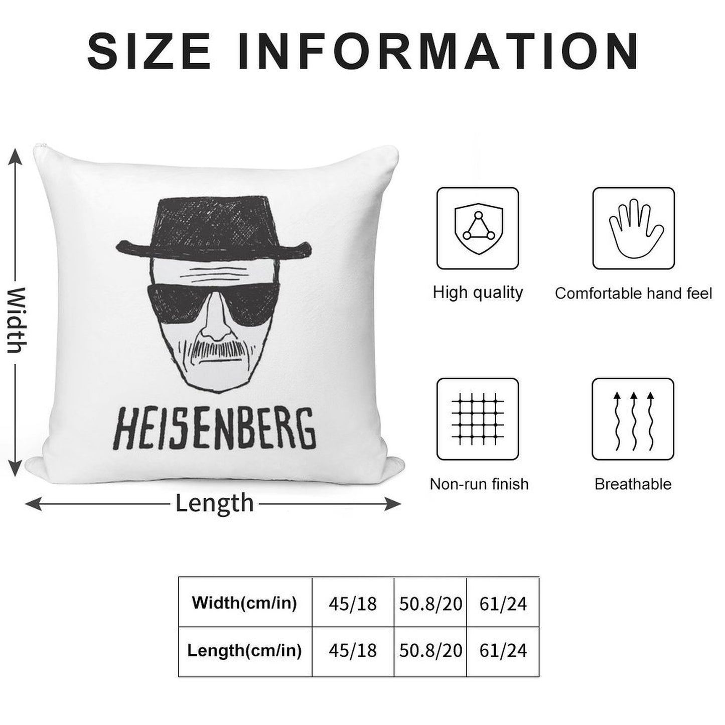 Breaking Bad  Heisenberg Drawing Soft Easy Maintenance Throw Pillow