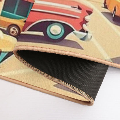 Retro Cityscape 50s #2  Stain-Proof Bath Mat