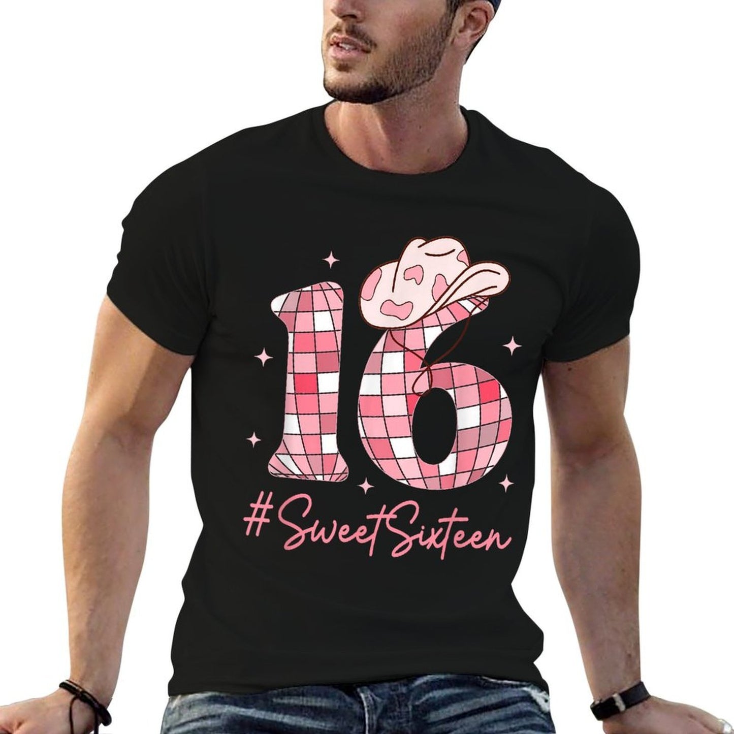 16 Sweet Sixteen Western Rodeo 16th Birthday Girln  Polyester Blend T-Shirt
