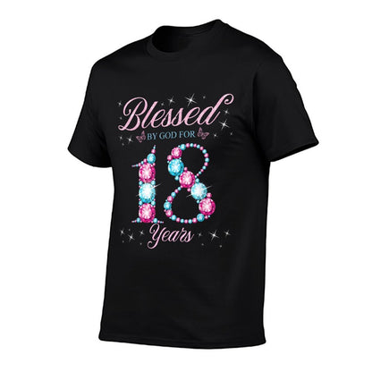 Blessed By God For 18 Years Old 18th Birthday Woman Queen  Affordable Price T-Shirt