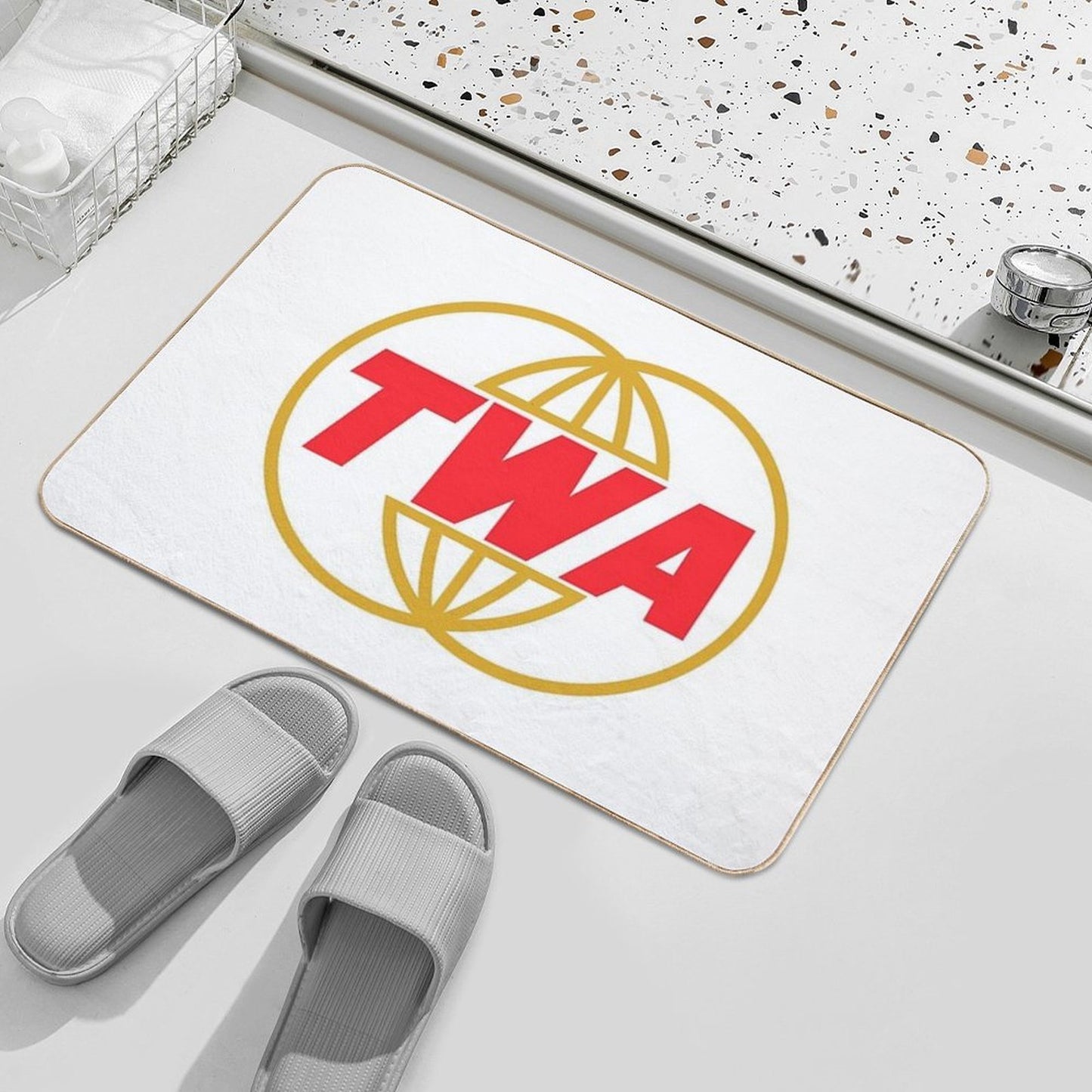TWA Airlines - Vintage Logo  Anti-Trip Bath Mat
