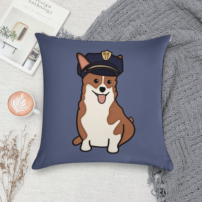 Cheddar with Police Hat Soft Ultra-Soft Texture Throw Pillow