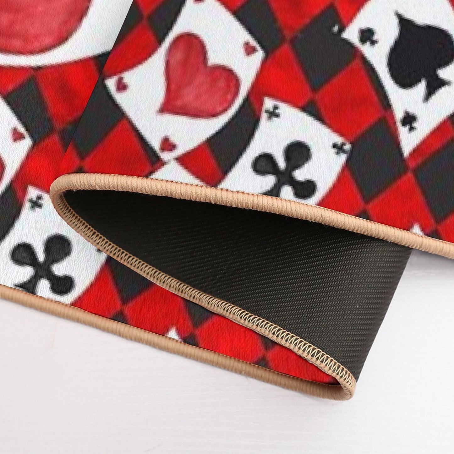 Whimsical Wonderland Flying Cards  Anti-Trip Bath Mat