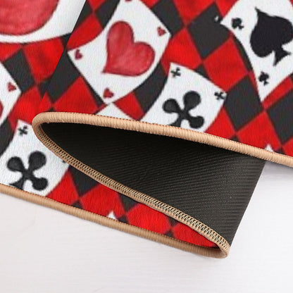 Whimsical Wonderland Flying Cards  Anti-Trip Bath Mat